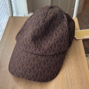 NWT Michael Kors Dark Brown Monogram Hat